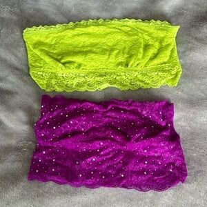 2 Victoria’s Secret pink bandeau tops, size medium, excellent condition